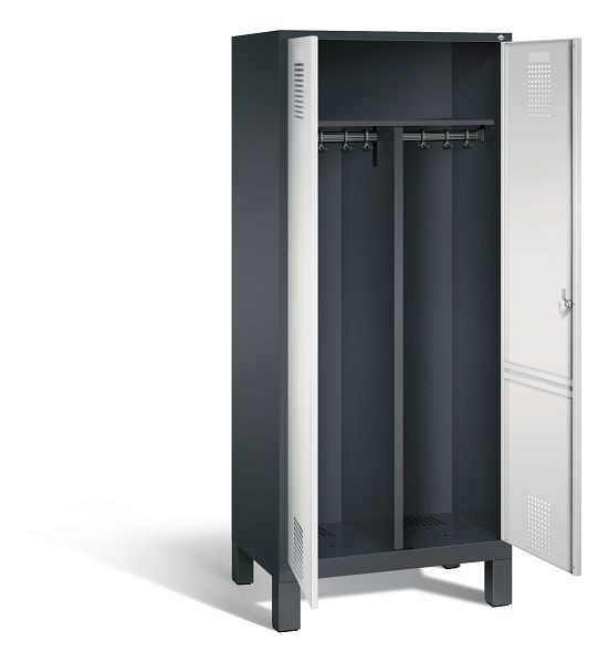C+P zwart wit kastje Evolo, H1850xW810xD500mm, kleur: zwartgrijs/lichtgrijs, 48012-22 S10075