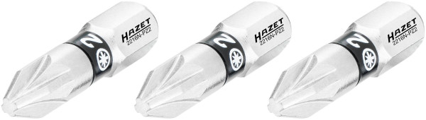 Hazet bit, volle zeskant 6,3 (1/4 inch), Pozidriv profiel PZ, PZ2, aantal gereedschappen: 3, sleutelmaat: PZ2, 2216N-PZ2/3