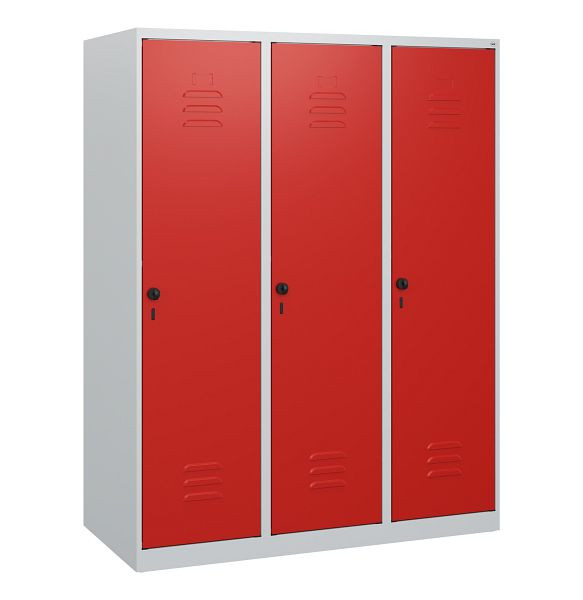 C+P Umkleidespind Classic PLUS, 3 Abteile, 1530x1200x500mm, 7035/3020, Drehriegel, 0800005-32 S10003