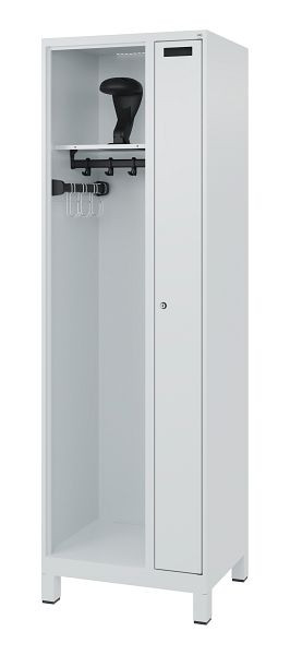 C+P brandweerkast Evolo, model KOMBI, 2 compartimenten, H1850B600T500 mm, lichtgrijs, voeten, 0494015-14 S10006