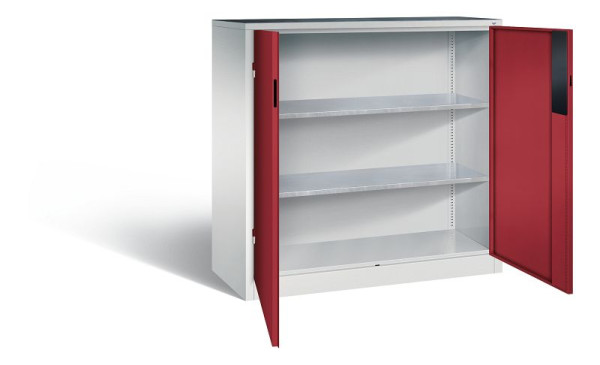 C+P gereedschapskast Acurado, H1200xB1200xD500mm, kleur: lichtgrijs/robijnrood, verzonken handgreep, 8531-052 S10185