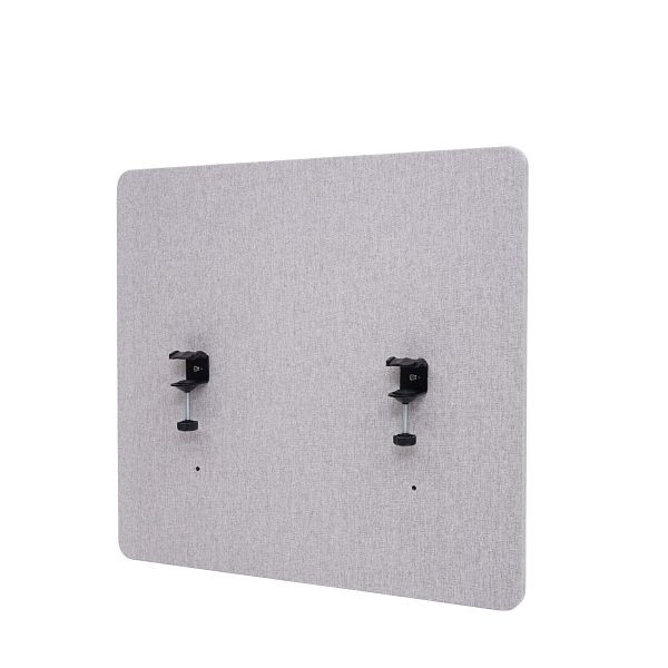 Mendler HWC-G75 akoestische tafelwand, privacyscherm kantoor, prikbord, dubbelwandig stof/textiel, 65x60cm grijs, 71937+71943