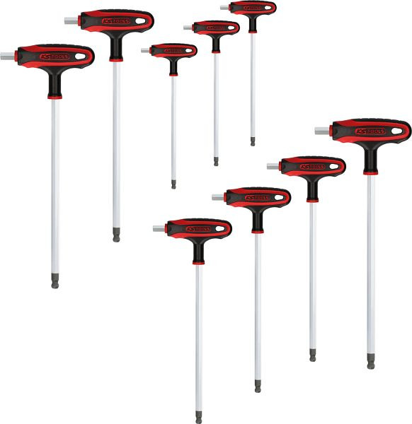 KS Tools T-greep-binnenzeskant-kogelkopsleutelset, 9-delig, 151.8150