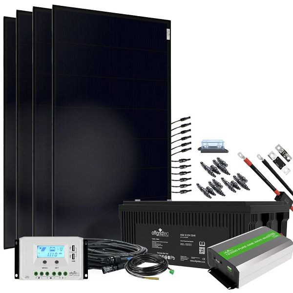Offgridtec Autark XXL-Master 600W zonnesysteem - 2000W AC vermogen 234Ah AGM accu 12V 230V, 4-01-002680