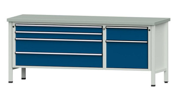 ANKE werkbanken kistwerkbank, model 286 V, 2000 x 700 x 840 mm, RAL 7035/5010, ZBP 40 mm, 304.608