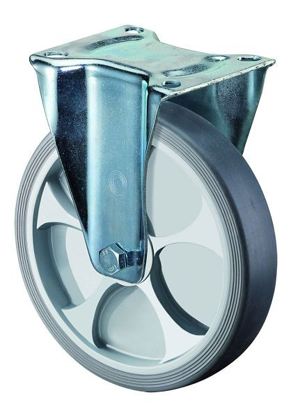 BS rollen transportrol, vaste rol, breedte 32 mm, Ø125 mm, tot 120 kg, kunststof, rollager, plaat, VE 2 stuks, L410.B44.126
