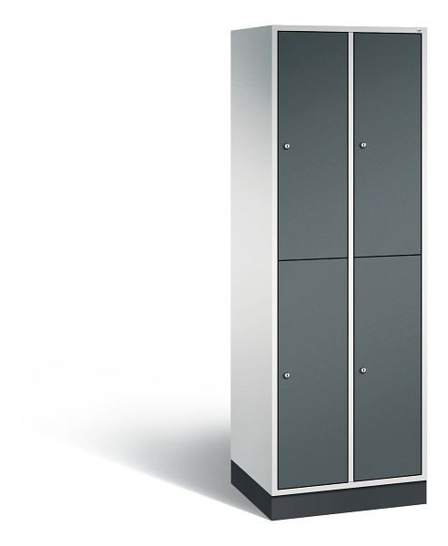 C+P Spind doppelstöckig Intro, 2 Abteile, H1950xB620xT490 mm, Grau/Anthrazit, 8270-201 S10103