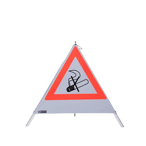 NESTLE waarschuwingspiramide 70cm WAPY 70R, licht frame met centrale voet, retrofilm, sigaret, 19602001