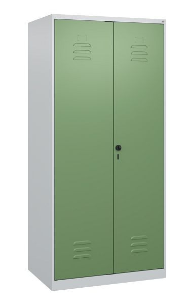 C+P Umkleidespind Classic PLUS SW, 2 Abteile, 1700x800x500mm, 7035/6011, Drehriegel, 0800027-22 S10006