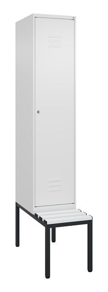 C+P luierkastje Classic PLUS met middenwand, bank, 2120x400x815mm, 9016/9016, cilinderslot, 0800507-12F S10029