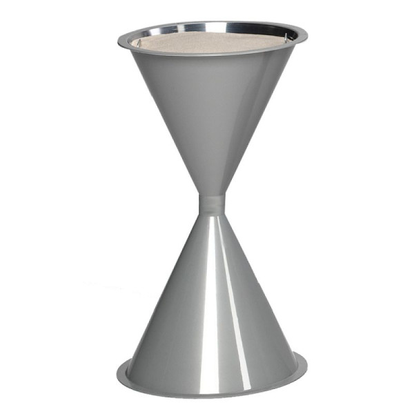 Stenen HGS staande asbak -Cubo Kemen-, rood, met beschermdak en bodemplaat/445x900mm, 20053