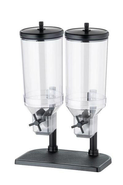 APS mueslidispenser -FRESH+EASY-, 22 x 35 cm, hoogte: 52 cm, deksel van roestvrij staal 18/8, inhoud: 2 x 4,5 liter, kleur: zwart, 11841