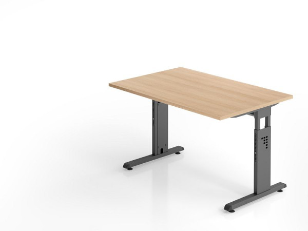 Hammerbacher bureau OS12, 120 x 80 cm, blad: eikenhout, 25 mm dik, 2 mm ABS rand, rechthoekige vorm, VOS12/E/G