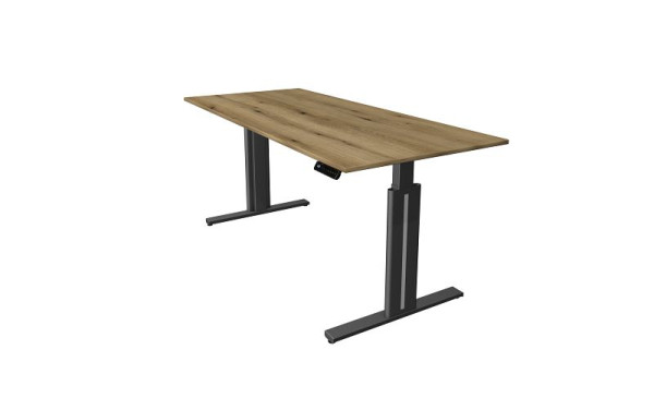 Kerkmann zit-statafel B 1800 x D 800 mm, elektrisch in hoogte verstelbaar van 720-1200 mm, geheugenfunctie, 4 hoogtes, eiken, 10323955