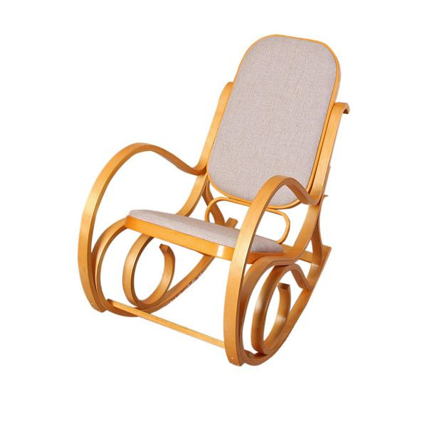 Mendler schommelstoel M41, schommelstoel, tv-stoel, massief hout, eiken look, stof/textiel beige, 12254