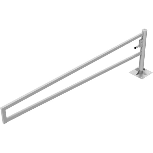 Stone HGS slagboom 360° draaibaar, 3500 mm/zonder verf, profielcilinderslot met verschillende sleutels, voor deuvels met voetplaat (360x360mm), 4013.35zp