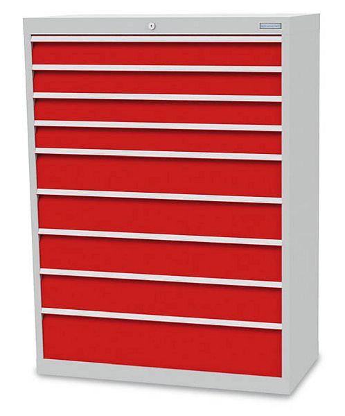 Bedrunka + Hirth ladekast, diepte 500 mm, R 36-16, 980 x 500 x 1039 mm, 9 x lades (4x 100VA, 4x 150VA, 1x 200VA), draagvermogen 50 kg, 913.441