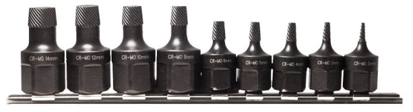 SW-Stahl spiraalgroefinzetstukken, 3/8", 1/2", 2-14 mm, 9 stuks, 05542L