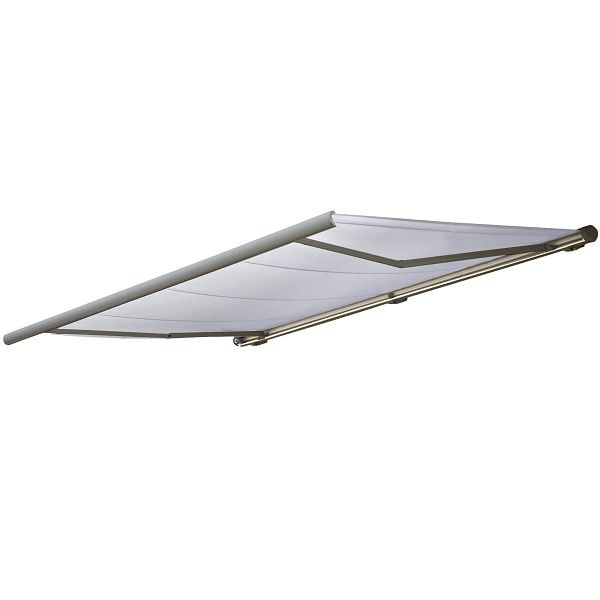 Mendler elektrische cassetteluifel T122, luifel volledige cassette 4x3m, acryl creme, frame grijs, 58237+34295+58309