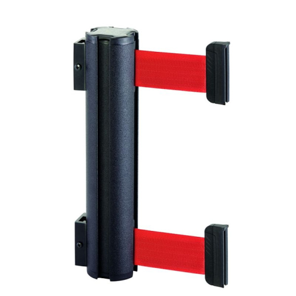 Stein HGS HGS wandriemcassette "Beltrac Wall Mount Double M" van aluminium, 2 x 2,30 m, geborsteld chroom, magnetisch, zwart, 329402