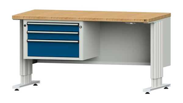 ANKE werkbanken werktafel LIFT met onderstel, model 603 VL, 1500 x 800 x 740-1140 mm, RAL 7035/5010, BMP 40 mm, 405.270