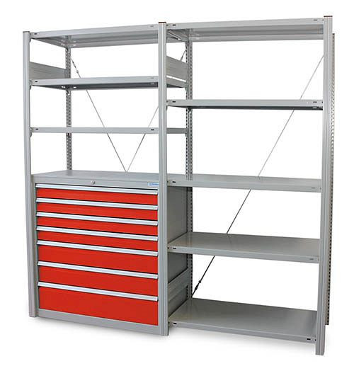 Bedrunka + Hirth inhaaksysteem aanbouwkast, BxDxH 1000x500x2000 mm, 05.1005A