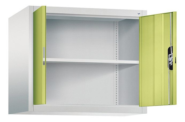 C+P opbouwkast Acurado, H790xW930xD500mm, kleur: lichtgrijs / viridine groen, verzonken handgreep, 9285-000 S10198