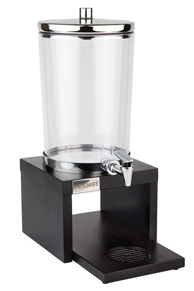 APS sapdispenser -BRIDGE-, 35,5x22 cm, hoogte: 50 cm, 6 liter, RVS 18/8, SAN, beukenhout, massief, kleur wenge, koeling met 2 koelelementen, 10873