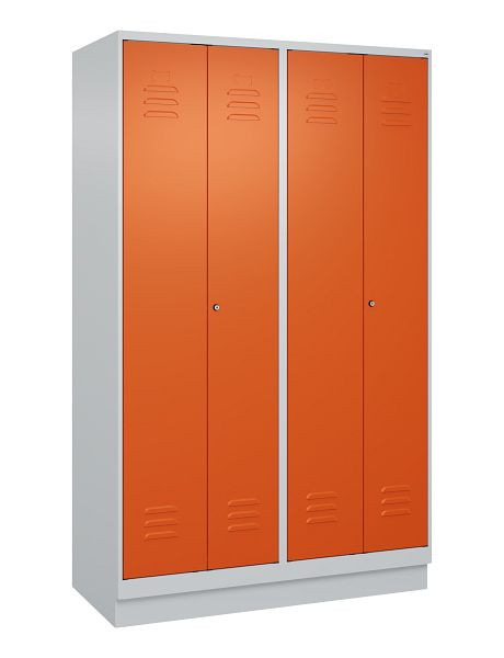 C+P luierkluis Classic PLUS, dubbele locker, onderbouw, 4 vakken, 1950x1200x500mm, 7035/2004, cilindersloten, 080022-40P S10031