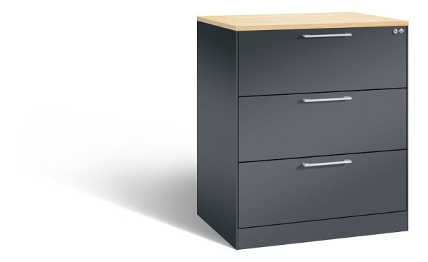 C+P archiefkast Asisto, H1010xB800xD600mm, kleur: zwart-grijs, beugelgreep, 146243-322 S10049