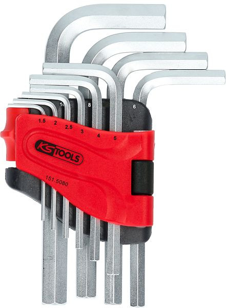 KS Tools inbussleutelset, in klaphouder, 10 stuks1, 5-10mm, 151.5080
