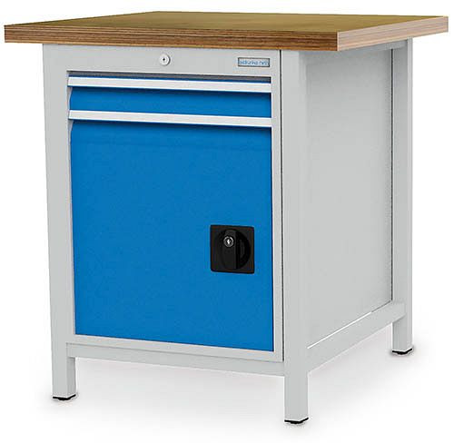 Bedrunka + Hirth box werkbank serie 810 R18-24, 2x 75 mm, lade volledig uittrekbaar 100%, 810 x 750 x 859 mm, 03.055.01V