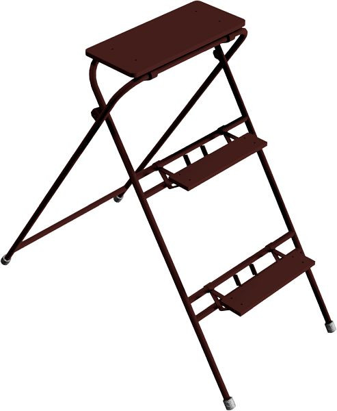 Schake werktrap, gelakt, 3 treden, breedte: 0,60 m, hoogte: 1,20 m, 10152