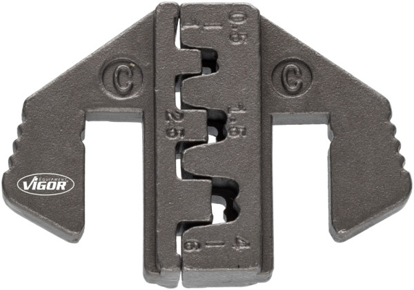 VIGOR crimp insert C: voor open, ongeïsoleerde kabelschoenen van 0,5 - 6,0 mm2 (breedte tot 6,3 mm), V2499-C