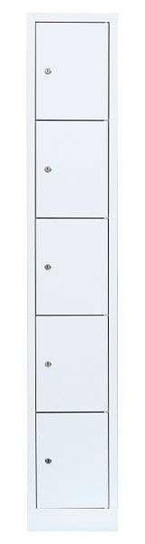 Lüllmann stalen compartimentenkast, 1800 x 315 x 500 mm, signaalwit/signaalwit, 520517