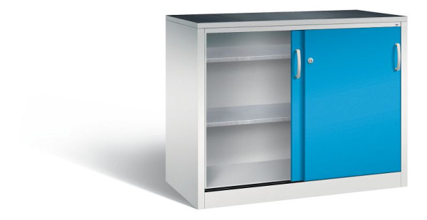 C+P schuifdeurkast Acurado, H1000xB1200xD600mm, kleur: lichtgrijs/lichtblauw, beugelgreep, 2066-09 S10057