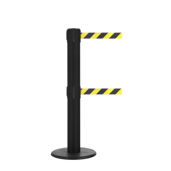Stein HGS HGS personengeleidingssysteem -P-Line Brace Duo-, zwart, zwart/geel diagonaal, (gearceerd) / 2 x 9 m / 50 mm, met veiligheidsslot (zelfontgrendelend), 37694-17-2