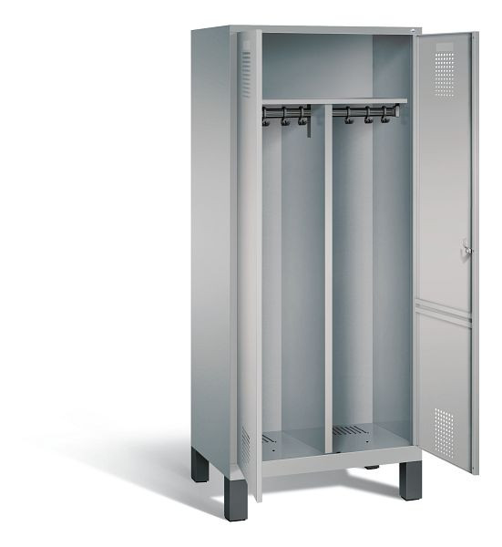 C+P zwart wit kastje Evolo, H1850xW810xD500mm, kleur: wit aluminium, 48012-22 S10078