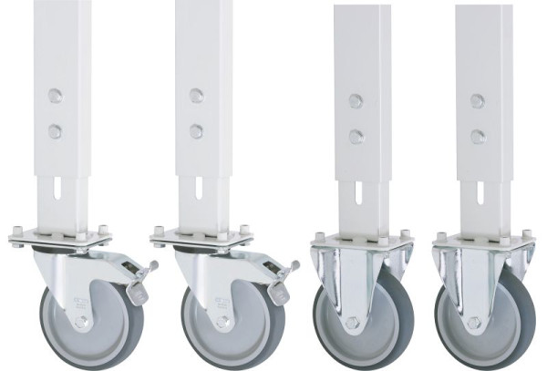 RAU wielenset met 2 bok- en 2 zwenkwielen met rem, 150 mm, 09-RS125MPHV-2LF-2B
