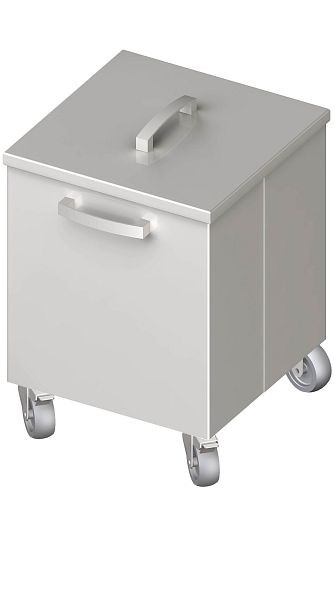 Stalgast afvalbak 350x350x500 mm, verrijdbaar, gelast, VAR03301