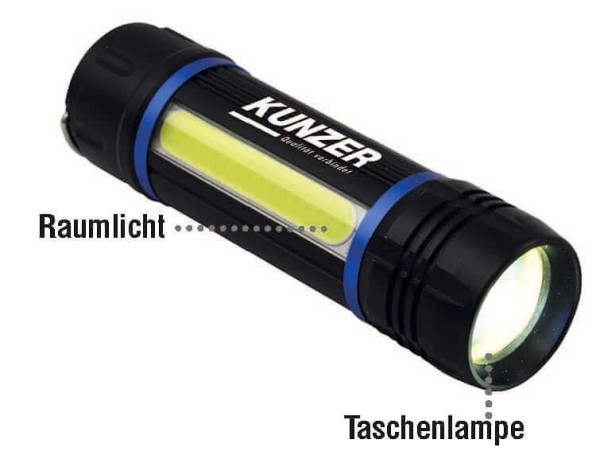 Kunzer zaklamp en kamerlamp in één, 7TLR01