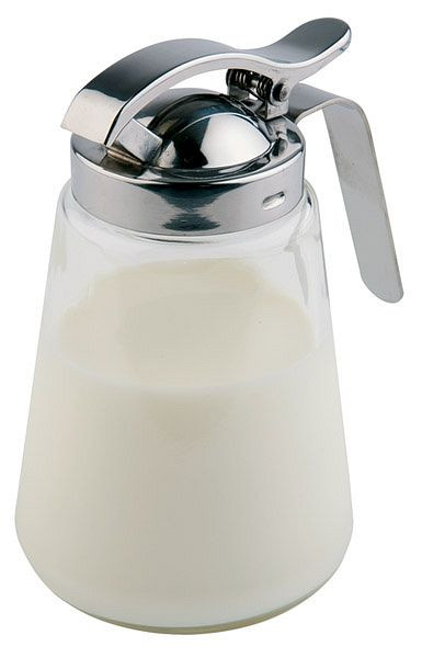 APS allesschenker koffieroom, Ø 8,5 cm, hoogte: 13,5 cm, 300 ml, glazen container, roestvrijstalen schroefdeksel, met doseerklep, 00765