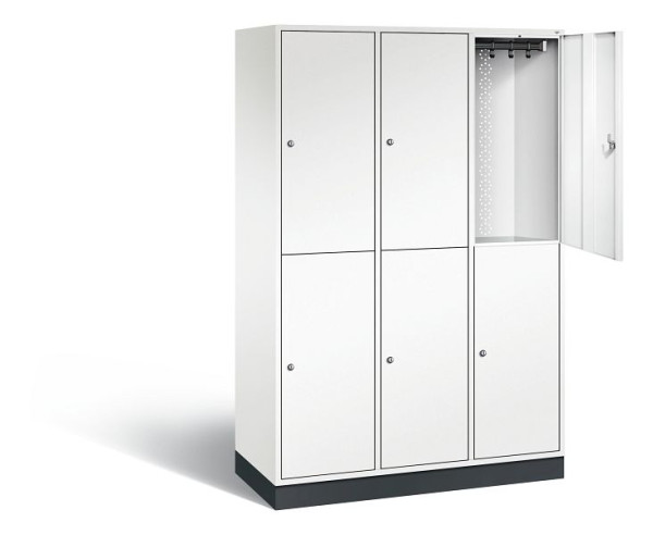 C+P locker, dubbellaags, XL Intro, H1950xB1220xD490mm, kleur: verkeerswit, 8270-302 S10073