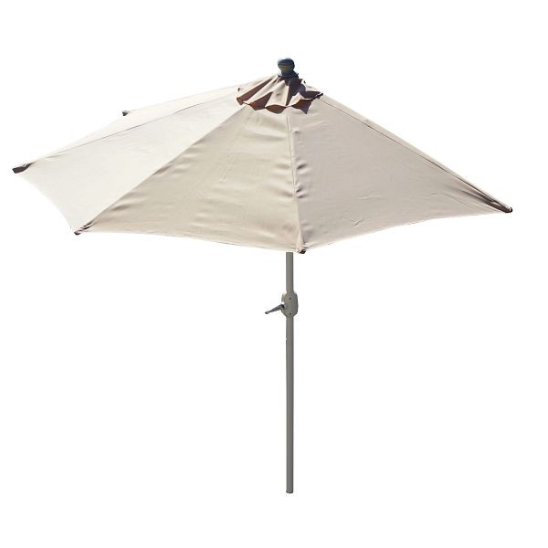 Mendler parasol halfrond Parla, halve parasol balkonparasol, UV 50+ polyester/aluminium 3kg, 270cm creme zonder standaard, 35118