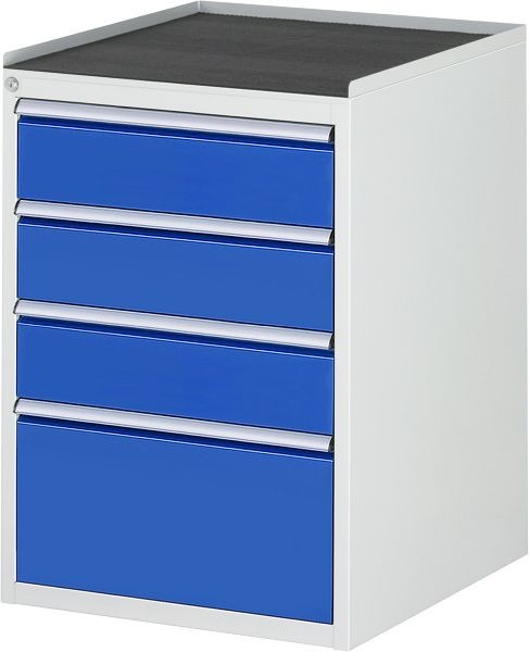 RAU ladekast serie 7000, metalen onderstel, 4 x lade afmeting L 3xH150, 1xH270 mm, 580x825x650 mm, 03-L5.3A-MT.11