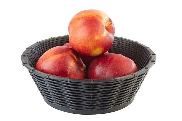 APS brood- en fruitmand, Ø 20 cm, hoogte: 6,5 cm, polypropyleen, zwart, -WICKER-LOOK-, 40214