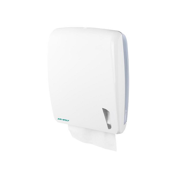 Air Wolf dispenser voor papieren handdoekjes, wandmontage, wit, ABS-kunststof, 750 gevouwen papieren handdoeken, Beta-serie, 30-102