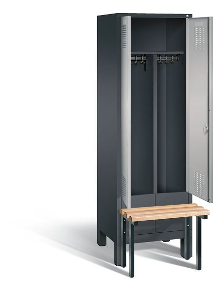 C+P zwart wit kastje Evolo, H1850xW610xD815mm, kleur: zwart-grijs/wit aluminium, 48032-20 S10097