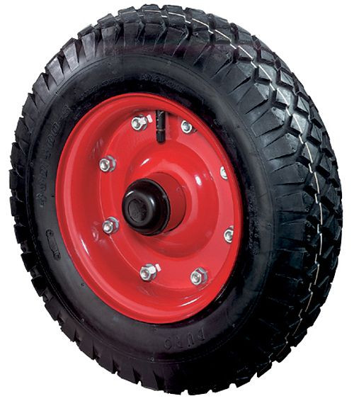 BS Rollen luchtwiel, breedte 120 mm, Ø410 mm, tot 600 kg, zwart rubberen loopvlak, wiellichaam stalen velg verzinkt/geverfd, kogellagers, C97.410