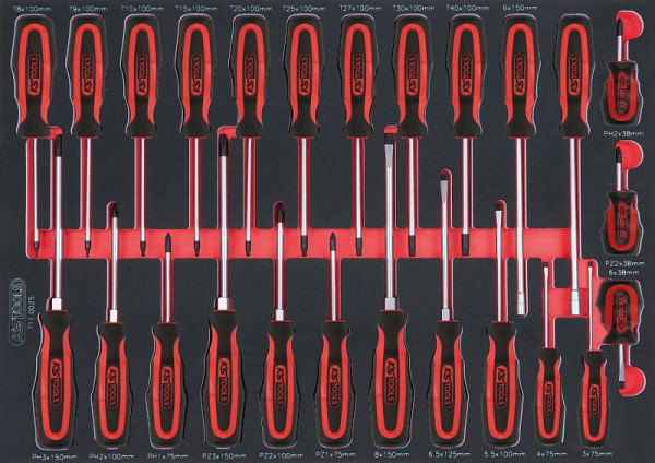 KS Tools SCS ERGOTORQUEplus schroevendraaierset, 25-delig in 1/1 systeeminzet, 711.0025